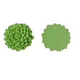 2pc Green Resin Flowers