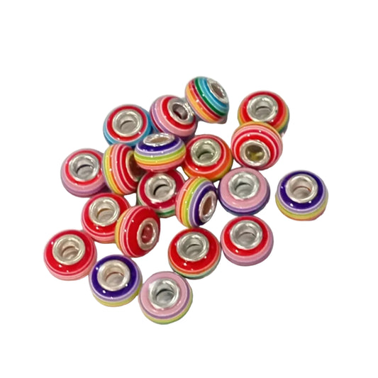 20pc Mixed Stripey European Bead Pack