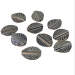 10pc 18mm Silver Metal Leaf Beads