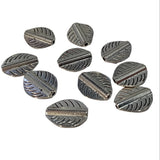 10pc 18mm Silver Metal Leaf Beads
