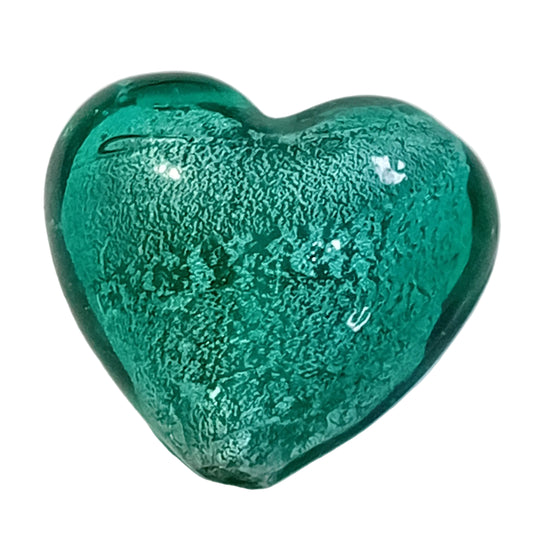 1pc 26mm Blue & Silver Heart Bead