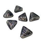 6pc 18mm Black Triangle Lampwork Beads
