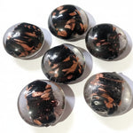 6pc Black, Gold & Clear Lampwork Beads