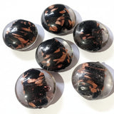 6pc Black, Gold & Clear Lampwork Beads