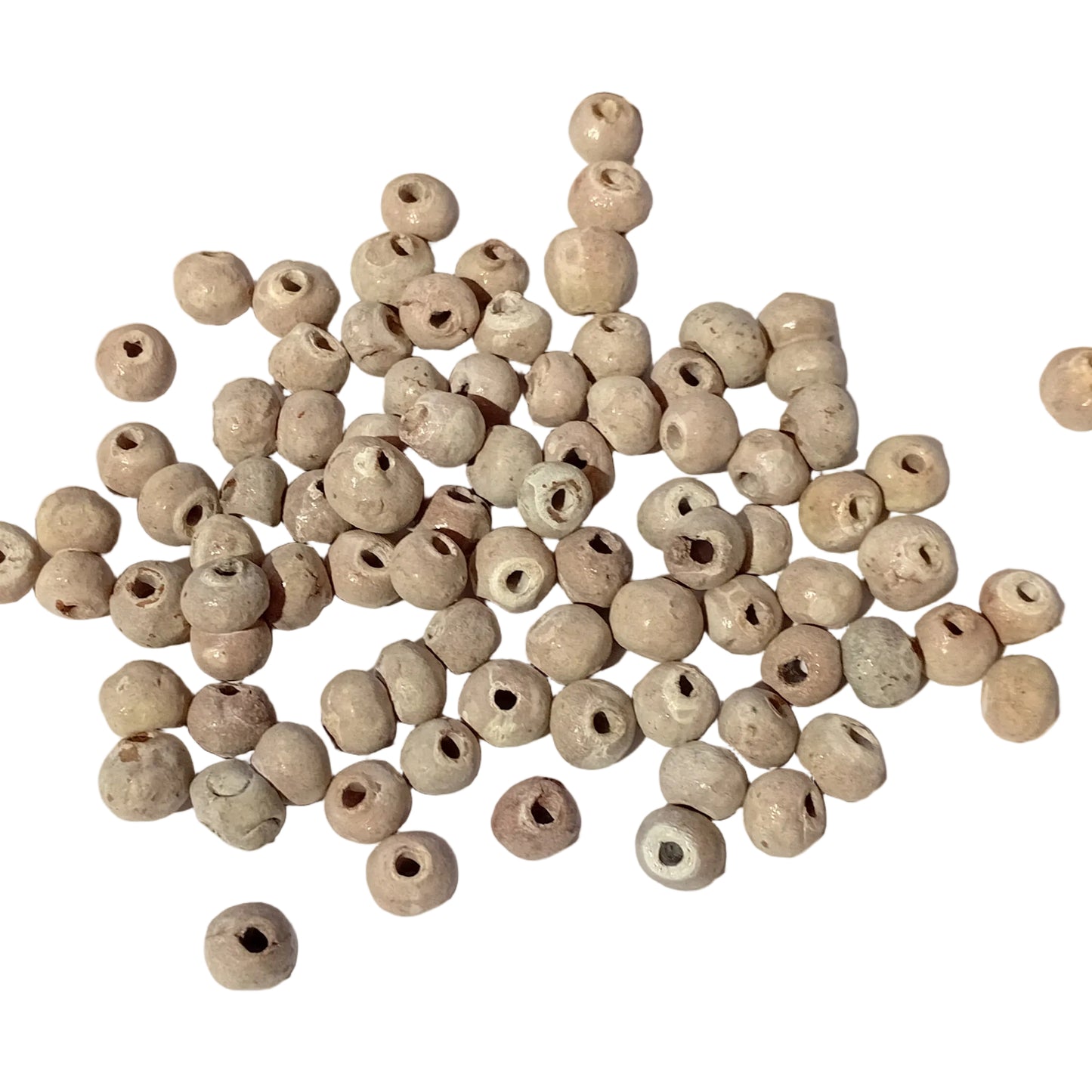 30pc 10mm Grey Rustic Handmade Clay Beads