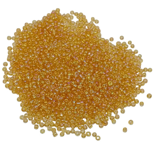 15g 11/0 2mm Amber AB Seed Beads