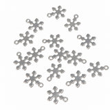 15pc Mini Stainless Steel Snowflake Charms