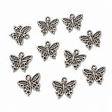 10pc Dark Silver Butterfly Charms
