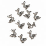 10pc Silver Duck Charms