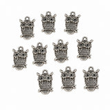 10pc Silver Wide Eyed Owl Charms