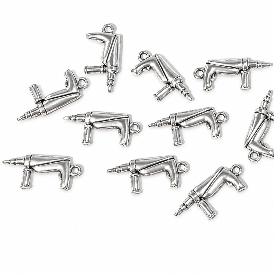 10pc Silver Power Drill Charms