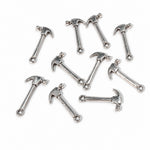 10pc Silver Tool Hammer Charms
