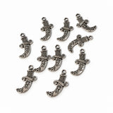 10pc Silver Dagger Charms