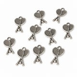 10pc Silver Racket & Ball Charms