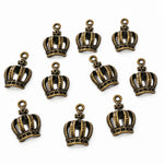 10pc Bronze Crown Charms