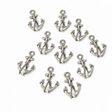 10pc Silver Anchor Charms