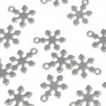 14pc Mini Stainless Steel Snowflake Charms