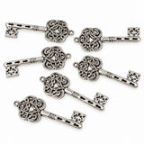 6pc Vintage Style Silver Keys