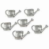 6pc Silver Watering Can Charms