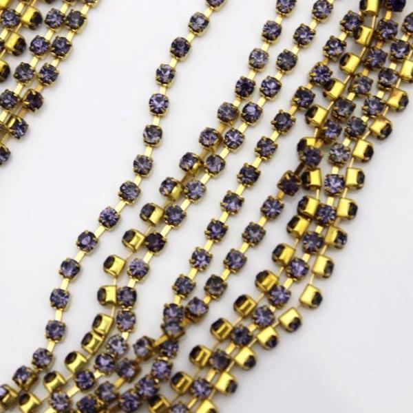 Violet Rhinestone Chain 2mmx1m