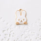 4pc White Bunny Enamel Charms