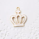 4pc White Crown Enamel Charms