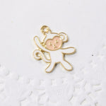 4pc White Enamel Monkey Charms